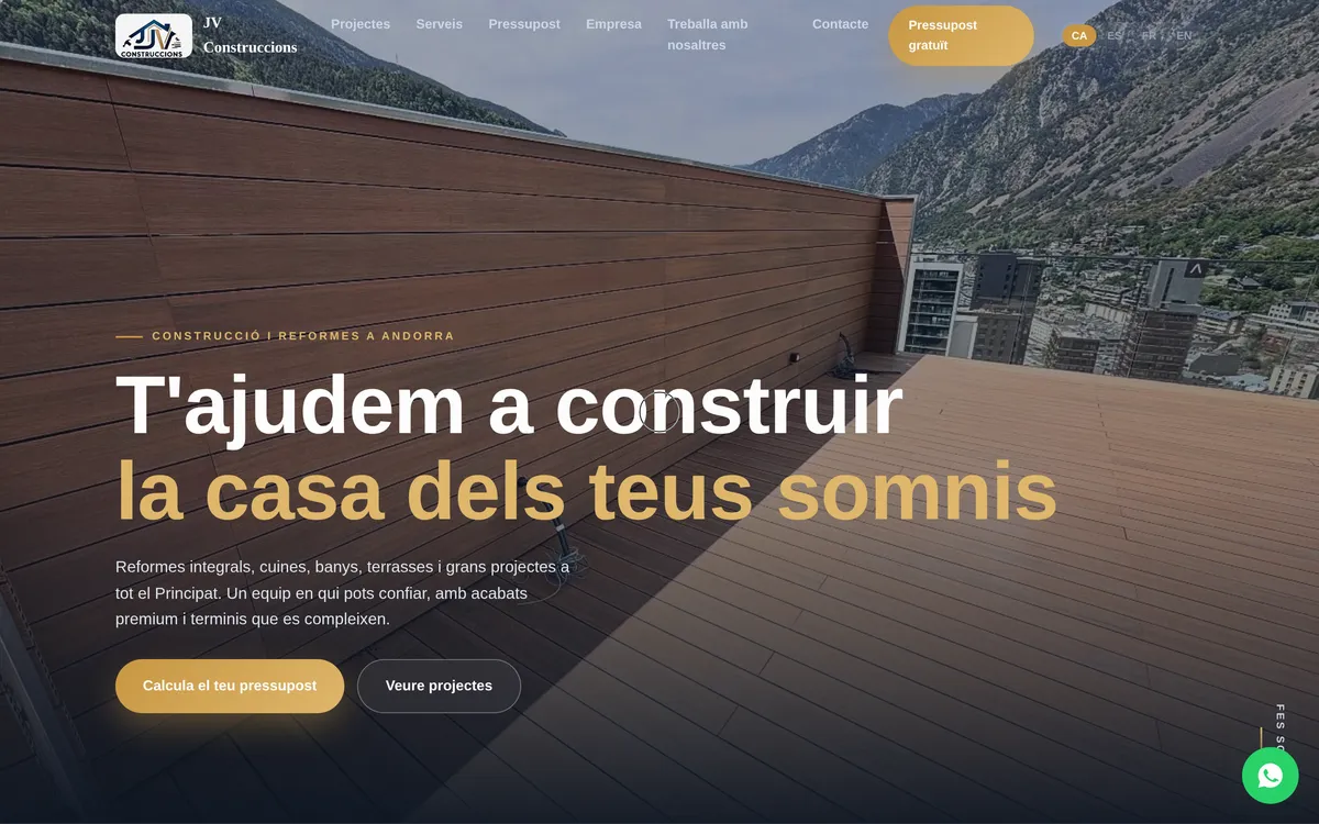 Captura real del web que vam construir per a aquest client