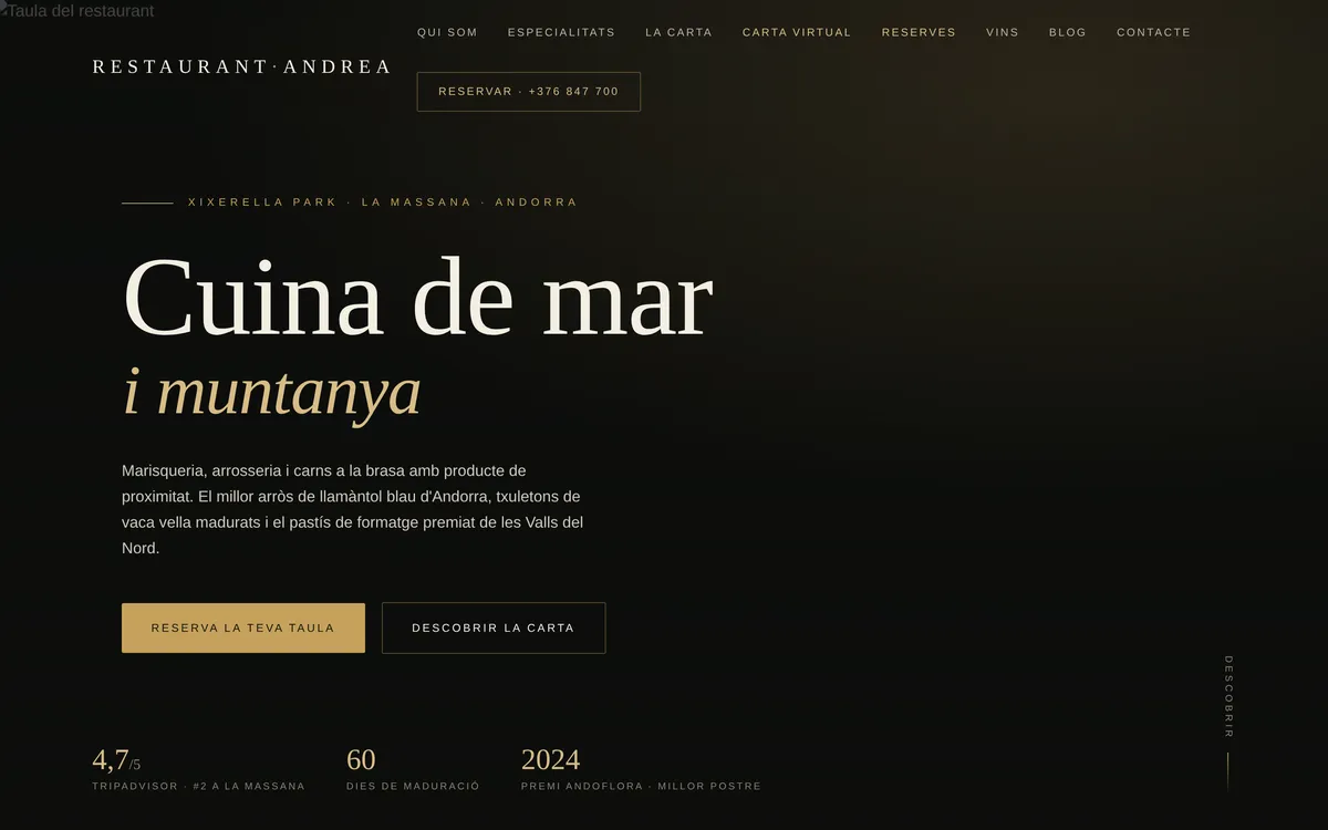 Captura real del web que vam construir per a aquest client